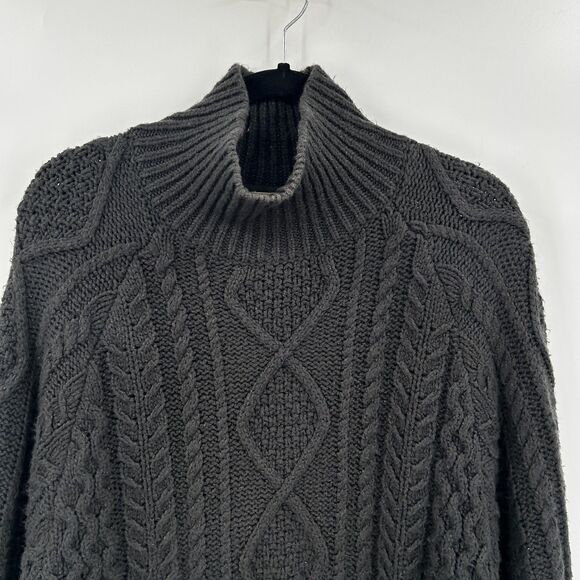 FEAR OF GOD ESSENTIALS Charcoal Gray Heavy Cable Knit Rollneck Sweater Medium - Picture 5 of 11